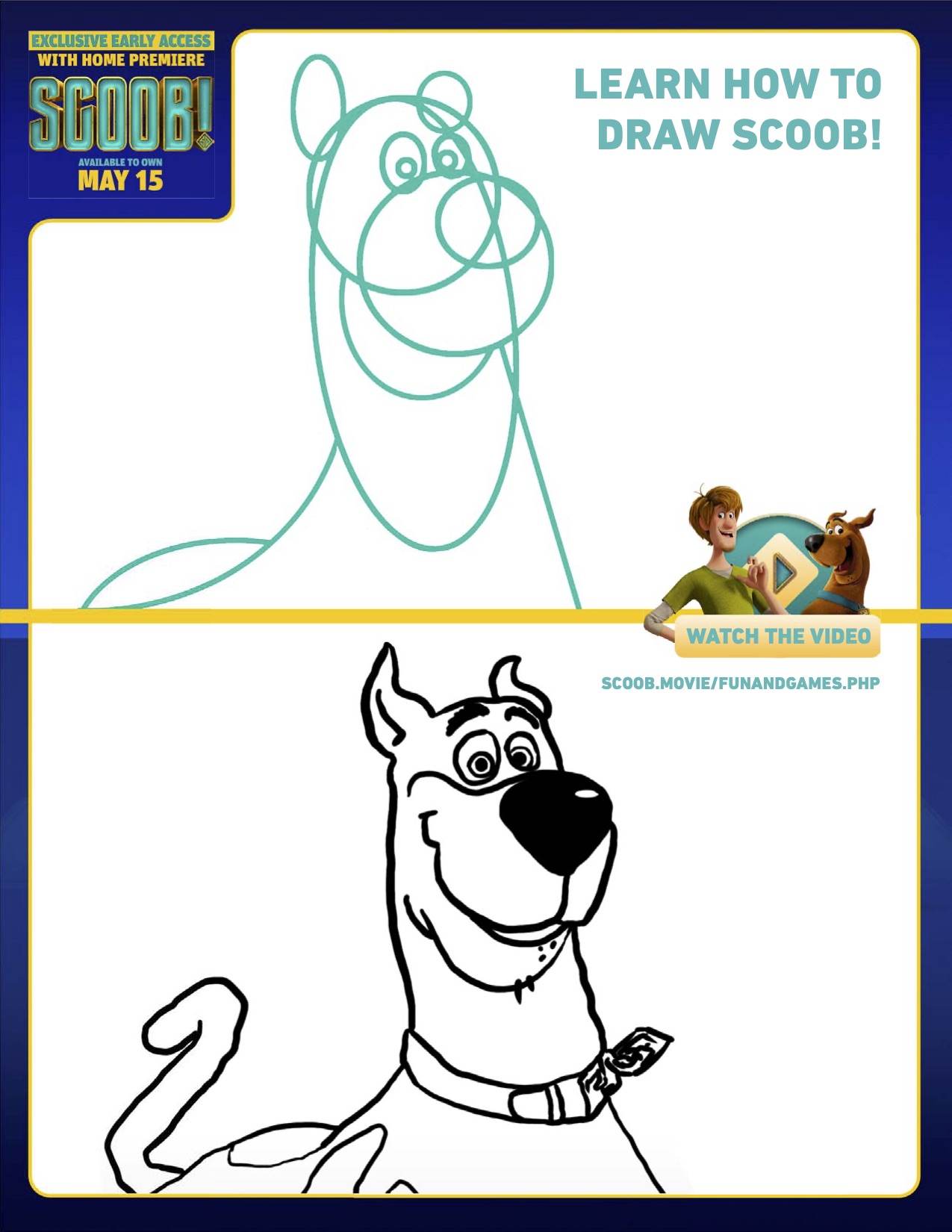 SCOOB Activity Sheets How To Draw Scoob