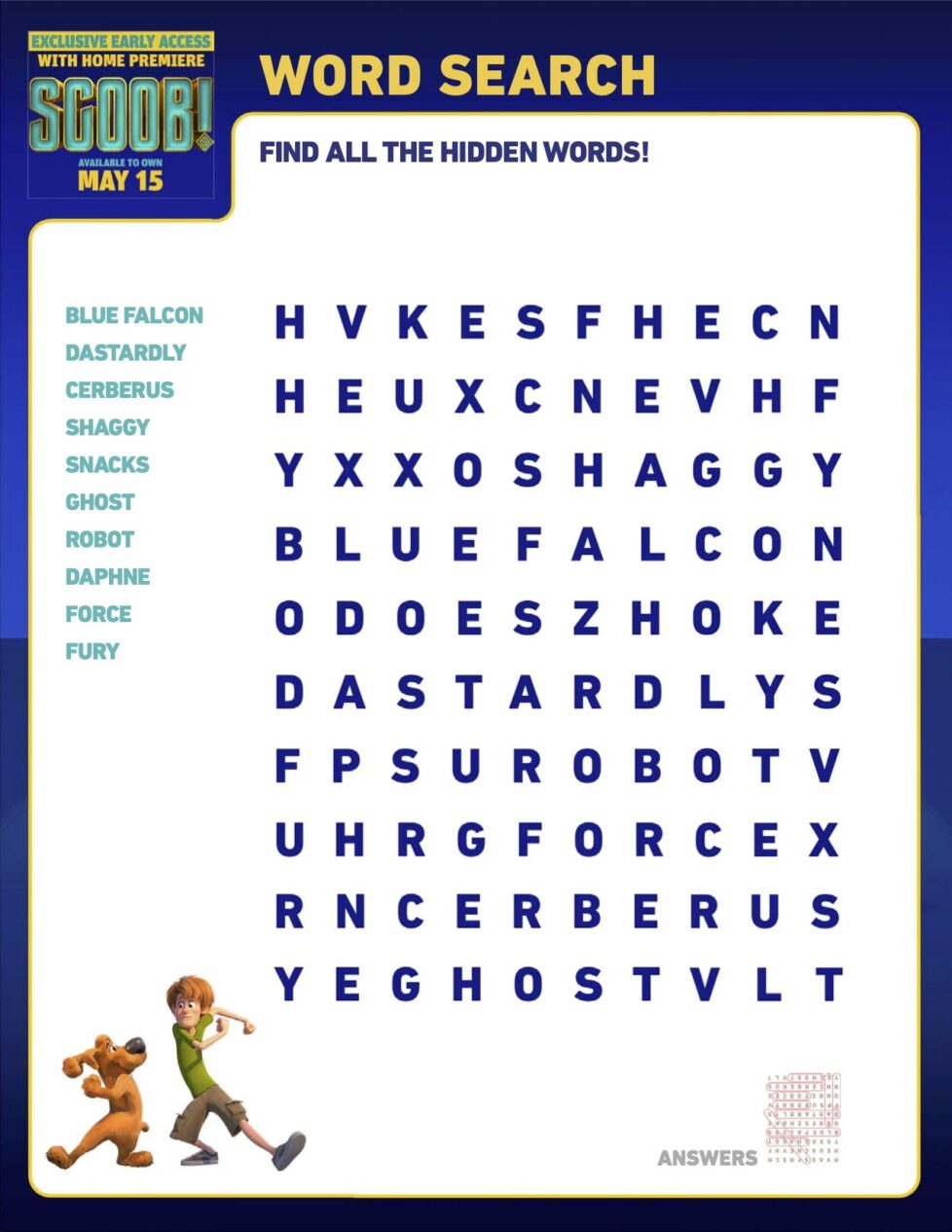 SCOOB Activity Sheets Word Search